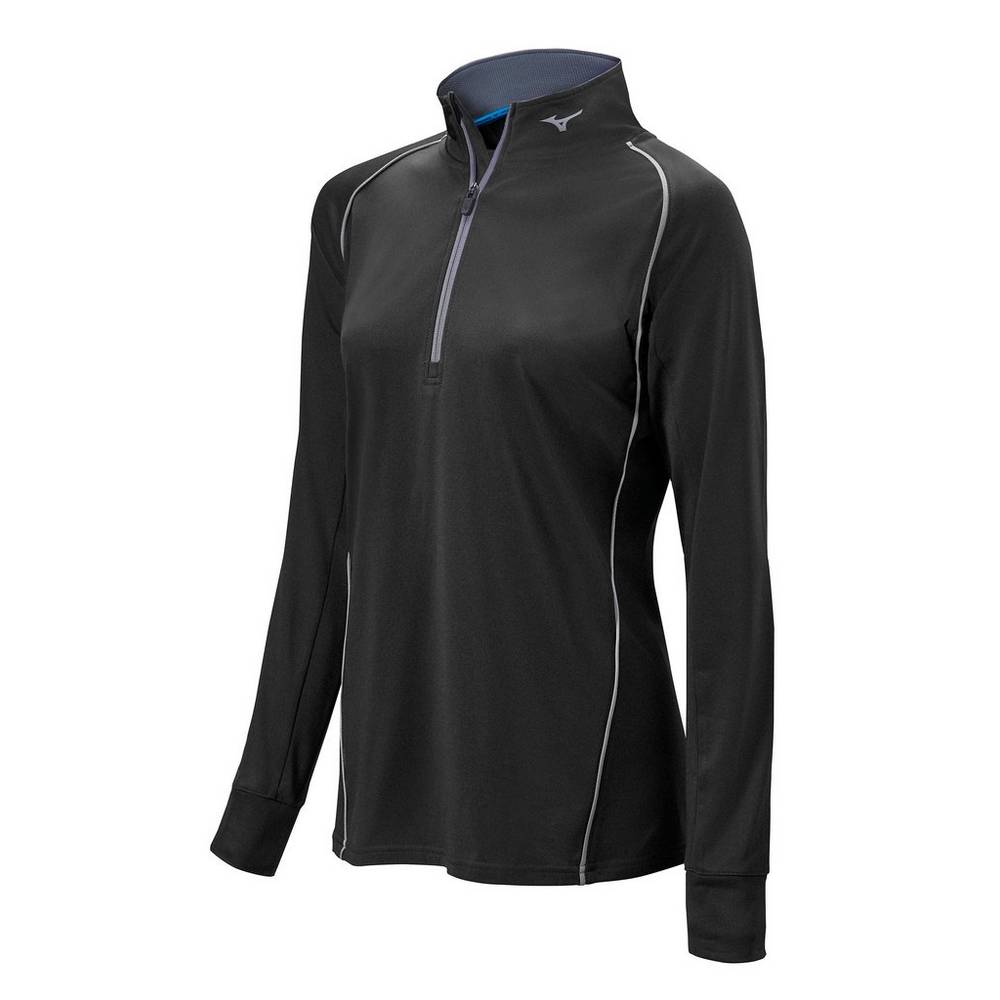 Pullover Mizuno Comp 1/2 Zip Long Sleeve Mujer Negras Comprar SABY-91372